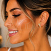 Oro Laminado Stud Earring, Gold Filled Style Angel Design, with White Micro Pave, Polished, Golden Finish, 02.199.0027