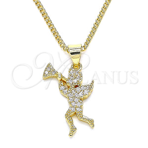 Gold Filled Necklace — Pendant Necklace Angel Design with White Micro Pave — main product view — SKU 134254 | Oro Laminado collar — Pendant Necklace Angel diseño with blanco Micro Pave — SKU 134254