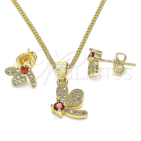 Gold Filled Ring — Earring and Pendant Adult Set Dragon-Fly Design with — main product view — SKU 134255 | Oro Laminado anillo — Earring and Pendant Adult Set Dragon-Fly diseño with — SKU 134255