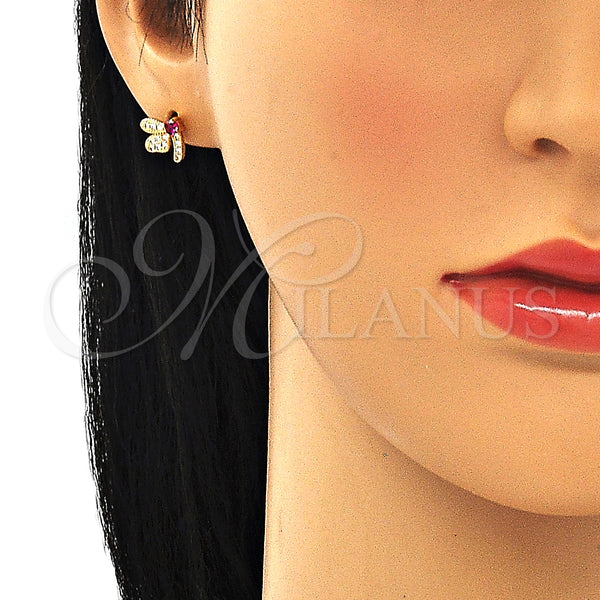 Gold Filled Ring — Earring and Pendant Adult Set Dragon-Fly Design with — alternate product view — SKU 134256 | Oro Laminado anillo — Earring and Pendant Adult Set Dragon-Fly diseño with — SKU 134256