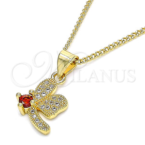 Gold Filled Necklace — Pendant Necklace Dragon-Fly Design with Garnet Cubic Zirconia — main product view — SKU 134263 | Oro Laminado collar — Pendant Necklace Dragon-Fly diseño with Garnet Cubic Zirconia — SKU 134263