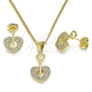 Gold Filled Ring — Earring and Pendant Adult Set key and Lock — main product view — SKU 134286 | Oro Laminado anillo — Earring and Pendant Adult Set key and Lock — SKU 134286