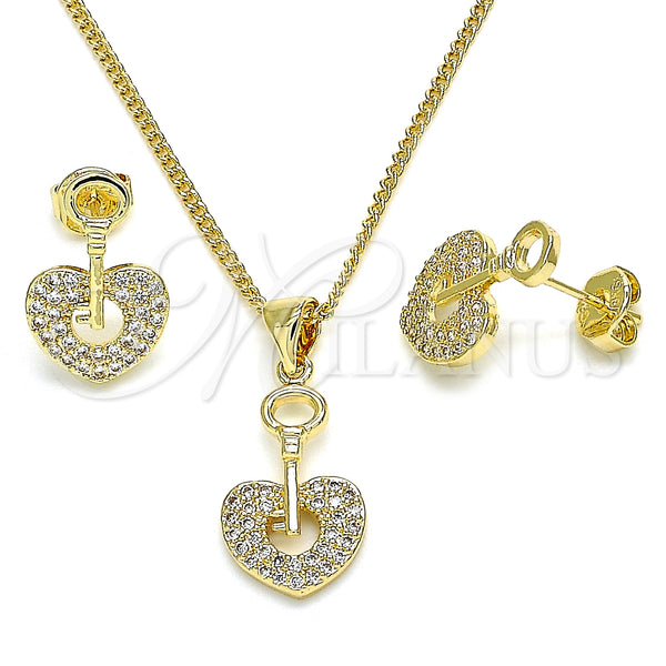 Gold Filled Ring — Earring and Pendant Adult Set key and Lock — main product view — SKU 134286 | Oro Laminado anillo — Earring and Pendant Adult Set key and Lock — SKU 134286