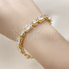 Oro Laminado Tennis Bracelet, Gold Filled Style with White Cubic Zirconia, Polished, Golden Finish, 03.283.0022.08 (08 MM Thickness, 8 Inches Length)
