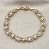Oro Laminado Tennis Bracelet, Gold Filled Style with White Cubic Zirconia, Polished, Golden Finish, 03.283.0022.08 (08 MM Thickness, 8 Inches Length)