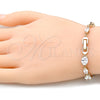Oro Laminado Tennis Bracelet, Gold Filled Style with White Cubic Zirconia, Polished, Golden Finish, 03.283.0023.08 (06 MM Thickness, 8 Inches Length)