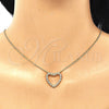 Oro Laminado Pendant Necklace, Gold Filled Style Heart Design, with Garnet Micro Pave, Polished, Golden Finish, 04.156.0301.2.20 (02 MM Thickness, 20 Inches Length)
