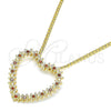 Oro Laminado Pendant Necklace, Gold Filled Style Heart Design, with Garnet Micro Pave, Polished, Golden Finish, 04.156.0301.2.20 (02 MM Thickness, 20 Inches Length)