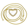 Oro Laminado Pendant Necklace, Gold Filled Style Heart Design, with Garnet Micro Pave, Polished, Golden Finish, 04.156.0301.2.20 (02 MM Thickness, 20 Inches Length)