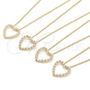 Oro Laminado Pendant Necklace, Gold Filled Style Heart Design, with Garnet Micro Pave, Polished, Golden Finish, 04.156.0301.2.20 (02 MM Thickness, 20 Inches Length)