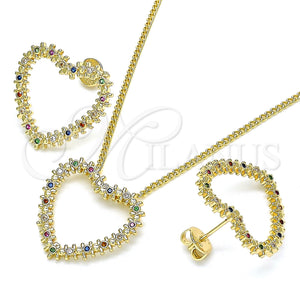Gold Filled Ring — Earring and Pendant Adult Set Heart Design with — main product view — SKU 134356 | Oro Laminado anillo — Earring and Pendant Adult Set corazón diseño with — SKU 134356