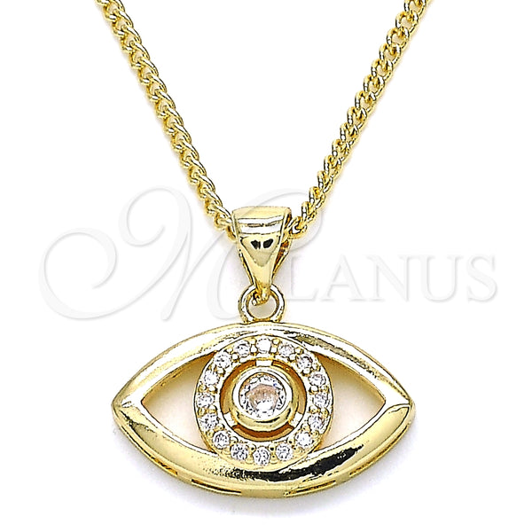 Gold Filled Necklace — Pendant Necklace with White Micro Pave Polished 04. — main product view — SKU 134360 | Oro Laminado collar — Pendant Necklace with blanco Micro Pave pulido 04. — SKU 134360
