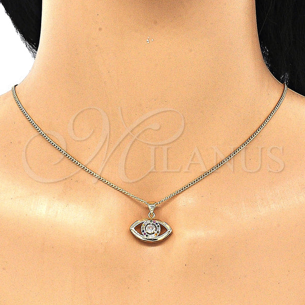 Gold Filled Ring — Earring and Pendant Adult Set Evil Eye Design — alternate product view — SKU 134365 | Oro Laminado anillo — Earring and Pendant Adult Set Evil Eye diseño — SKU 134365