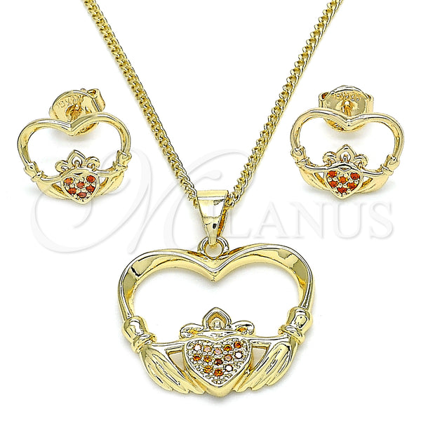 Gold Filled Ring — Earring and Pendant Adult Set Heart Design with — main product view — SKU 134388 | Oro Laminado anillo — Earring and Pendant Adult Set corazón diseño with — SKU 134388