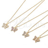 Oro Laminado Pendant Necklace, Gold Filled Style Butterfly Design, with Garnet Micro Pave, Polished, Golden Finish, 04.156.0305.2.20 (02 MM Thickness, 20 Inches Length)