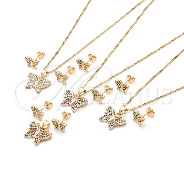 Gold Filled Ring — Earring and Pendant Adult Set Butterfly Design with — main product view — SKU 134401 | Oro Laminado anillo — Earring and Pendant Adult Set Butterfly diseño with — SKU 134401
