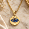 Oro Laminado Pendant Necklace, Gold Filled Style with Sapphire Blue Micro Pave, Polished, Golden Finish, 04.156.0306.1.20 (02 MM Thickness, 20 Inches Length)