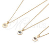 Oro Laminado Pendant Necklace, Gold Filled Style with Sapphire Blue Micro Pave, Polished, Golden Finish for wholesale, additional product view 5