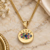 Oro Laminado Pendant Necklace, Gold Filled Style with Multicolor Micro Pave, Polished, Golden Finish, 04.156.0306.2.20 (02 MM Thickness, 20 Inches Length)