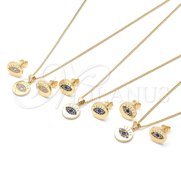Gold Filled Ring — Earring and Pendant Adult Set with Sapphire Blue — alternate product view — SKU 134409 | Oro Laminado anillo — Earring and Pendant Adult Set with Sapphire Blue — SKU 134409