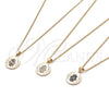Oro Laminado Pendant Necklace, Gold Filled Style Hand of God Design, with White Micro Pave, Polished, Golden Finish, 04.156.0307.20 (02 MM Thickness, 20 Inches Length)