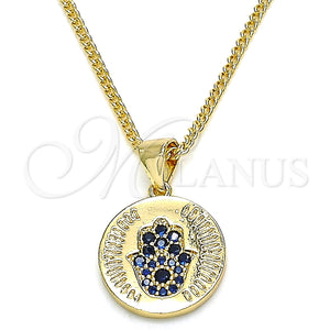 Gold Filled Necklace — Pendant Necklace Hand of God and Judaica Design — main product view — SKU 134415 | Oro Laminado collar — Pendant Necklace Hand of God and Judaica diseño — SKU 134415
