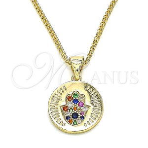 Gold Filled Necklace — Pendant Necklace Hand of God and Judaica Design — main product view — SKU 134416 | Oro Laminado collar — Pendant Necklace Hand of God and Judaica diseño — SKU 134416