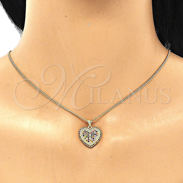 Gold Filled Ring — Earring and Pendant Adult Set Heart Design with — alternate product view — SKU 134431 | Oro Laminado anillo — Earring and Pendant Adult Set corazón diseño with — SKU 134431