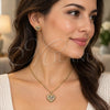 Oro Laminado Earring and Pendant Adult Set, Gold Filled Style Heart Design, with Multicolor Micro Pave, Polished, Golden Finish, 10.156.0251.3