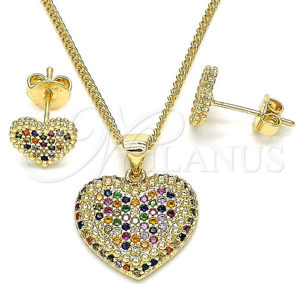 Gold Filled Ring — Earring and Pendant Adult Set Heart Design with — main product view — SKU 134431 | Oro Laminado anillo — Earring and Pendant Adult Set corazón diseño with — SKU 134431