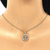 Oro Laminado Pendant Necklace, Gold Filled Style Tree Design, with White Micro Pave, Polished, Golden Finish, 04.156.0310.20 (02 MM Thickness, 20 Inches Length)