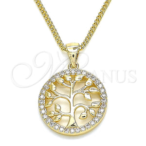 Gold Filled Necklace — Pendant Necklace Tree Design with White Micro Pave — main product view — SKU 134440 | Oro Laminado collar — Pendant Necklace Tree diseño with blanco Micro Pave — SKU 134440