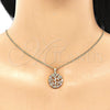 Oro Laminado Pendant Necklace, Gold Filled Style Tree Design, with Multicolor Micro Pave, Polished, Golden Finish, 04.156.0310.1.20 (02 MM Thickness, 20 Inches Length)