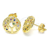 Oro Laminado Pendant Necklace, Gold Filled Style Tree Design, with Multicolor Micro Pave, Polished, Golden Finish, 02.156.0451.1 (14 Inches Length)
