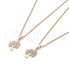 Oro Laminado Pendant Necklace, Gold Filled Style Tree Design, with Multicolor Micro Pave, Polished, Golden Finish, 04.156.0314.1.20 (02 MM Thickness, 20 Inches Length)