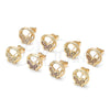 Oro Laminado Stud Earring, Gold Filled Style Butterfly Design, with Multicolor Micro Pave, Polished, Golden Finish, 02.156.0453.3