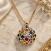 Oro Laminado Pendant Necklace, Gold Filled Style with Multicolor Micro Pave, Polished, Golden Finish, 04.156.0316.3.20 (02 MM Thickness, 20 Inches Length)