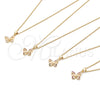 Oro Laminado Pendant Necklace, Gold Filled Style Butterfly Design, with Multicolor Micro Pave, Polished, Golden Finish, 04.156.0317.3.20 (02 MM Thickness, 20 Inches Length)