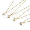 Oro Laminado Pendant Necklace, Gold Filled Style Butterfly Design, with Ruby Micro Pave, Polished, Golden Finish, 04.156.0318.1.20 (02 MM Thickness, 20 Inches Length)