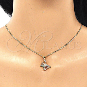 Gold Filled Necklace — Pendant Necklace Butterfly Design with Garnet Micro Pave — main product view — SKU 134510 | Oro Laminado collar — Pendant Necklace Butterfly diseño with Garnet Micro Pave — SKU 134510