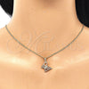 Oro Laminado Pendant Necklace, Gold Filled Style Butterfly Design, with Garnet Micro Pave, Polished, Golden Finish, 04.156.0318.2.20 (02 MM Thickness, 20 Inches Length)