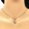 Oro Laminado Pendant Necklace, Gold Filled Style Butterfly Design, with Multicolor Micro Pave, Polished, Golden Finish, 04.156.0318.3.20 (02 MM Thickness, 20 Inches Length)