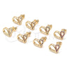 Oro Laminado Stud Earring, Gold Filled Style Heart Design, with Garnet Micro Pave, Polished, Golden Finish, 02.156.0457.2