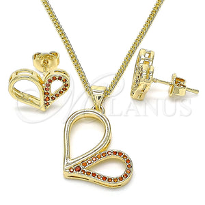 Gold Filled Ring — Earring and Pendant Adult Set Heart Design with — main product view — SKU 134526 | Oro Laminado anillo — Earring and Pendant Adult Set corazón diseño with — SKU 134526