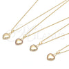 Oro Laminado Pendant Necklace, Gold Filled Style Heart Design, with White Micro Pave, Polished, Golden Finish, 04.156.0320.20 (02 MM Thickness, 20 Inches Length)