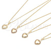 Oro Laminado Pendant Necklace, Gold Filled Style Heart Design, with Garnet Micro Pave, Polished, Golden Finish, 04.156.0320.2.20 (02 MM Thickness, 20 Inches Length)
