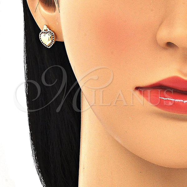 Gold Filled Ring — Earring and Pendant Adult Set Heart Design with — alternate product view — SKU 134537 | Oro Laminado anillo — Earring and Pendant Adult Set corazón diseño with — SKU 134537