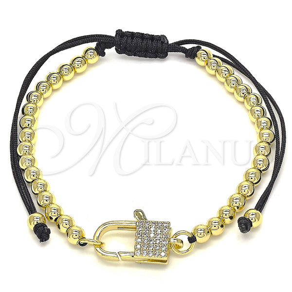 Gold Filled Bracelet — Adjustable Bolo Bracelet Lock and Ball Design with — main product view — SKU 134556 | Oro Laminado brazalete — Adjustable Bolo Bracelet Lock and Ball diseño with — SKU 134556