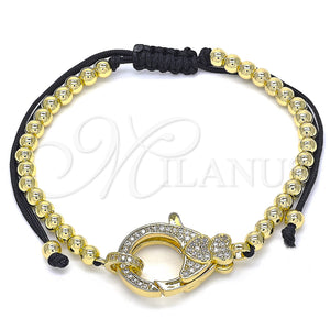 Gold Filled Bracelet — Adjustable Bolo Bracelet Heart and Ball Design with — main product view — SKU 134557 | Oro Laminado brazalete — Adjustable Bolo Bracelet corazón and Ball diseño with — SKU 134557