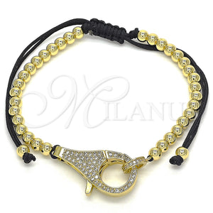 Gold Filled Bracelet — Adjustable Bolo Bracelet Ball Design with White Micro — main product view — SKU 134558 | Oro Laminado brazalete — Adjustable Bolo Bracelet Ball diseño with blanco Micro — SKU 134558